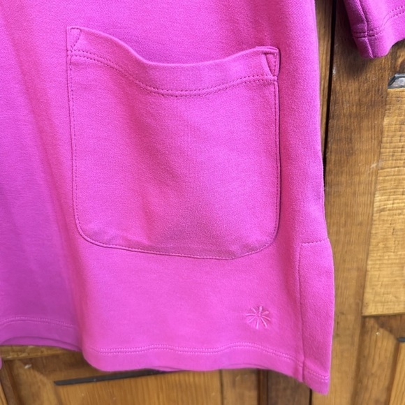 Isaac Mizrahi Deep Pink Rounded Neck Pima Cotton Tunic Pockets Medium - Picture 3 of 4